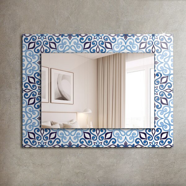 Oglindomat.ro Oglinda perete decorativa Oglinda perete decorativa Motiv ornamental albastru lpp-00020935