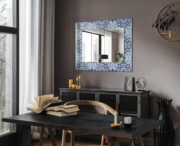 Oglindomat.ro Oglinda perete decorativa Oglinda perete decorativa Motiv ornamental albastru lpp-00020935