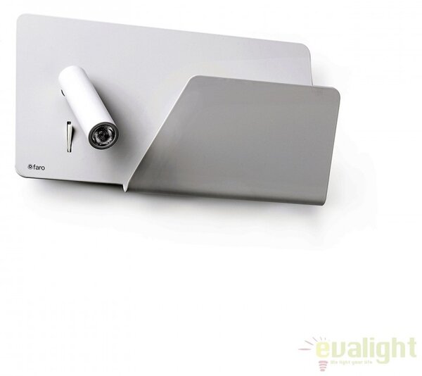 Aplica de perete / Lampa cu reader LED SUAU USB alb dormitor dreapta 62122