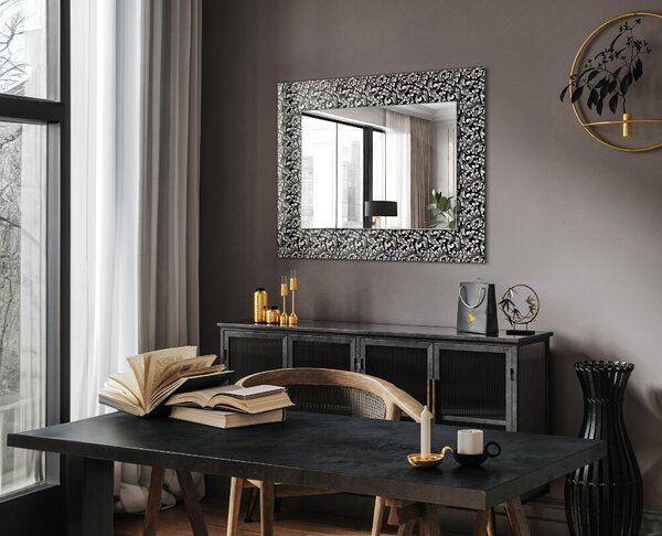 Oglindomat.ro Oglinda decor perete Oglinda decor perete Ornamente în alb și negru lpp-00030049