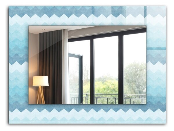 Oglindomat.ro Oglinda cu rama imprimata Oglinda cu rama imprimata Model în zig-zag în gradient lpp-00030039