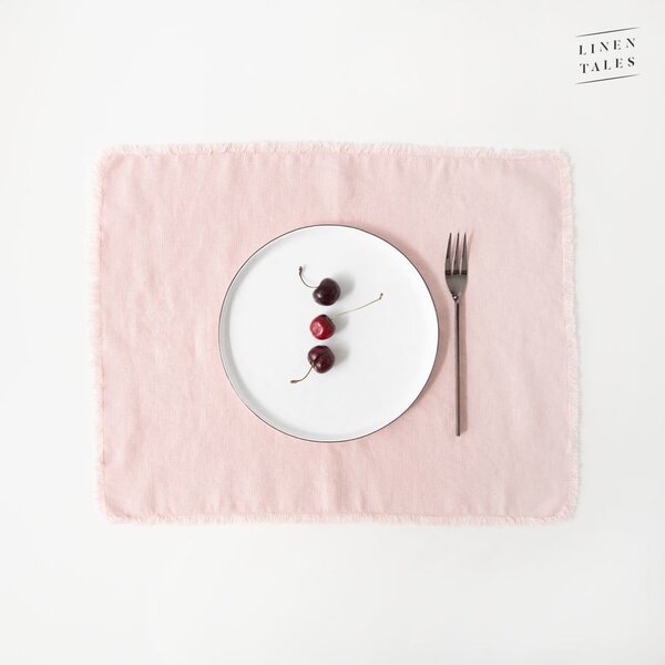 Suport pentru farfurie roz deschis din in 35x45 cm - Linen Tales