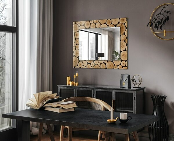 Oglindomat.ro Oglinda perete decorativa Oglinda perete decorativa Secțiune transversală a trunchiurilor de copac lpp-00053736
