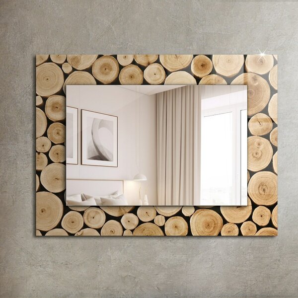 Oglindomat.ro Oglinda perete decorativa Oglinda perete decorativa Secțiune transversală a trunchiurilor de copac lpp-00053736