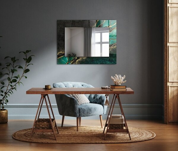 Oglindomat.ro Oglinda cu decor Oglinda cu decor Motive de artă abstractă verde lpp-00053845