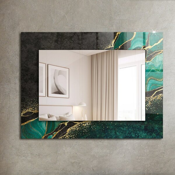 Oglindomat.ro Oglinda cu decor Oglinda cu decor Motive de artă abstractă verde lpp-00053845