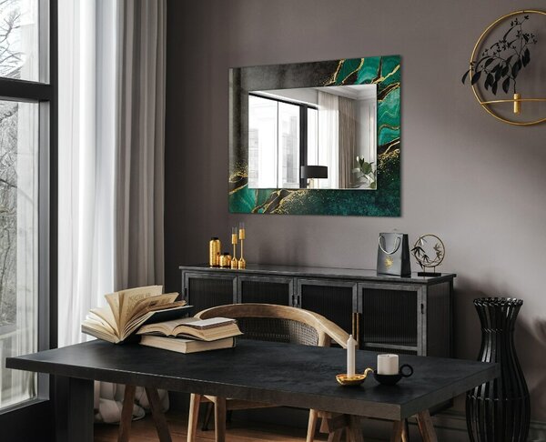 Oglindomat.ro Oglinda cu decor Oglinda cu decor Motive de artă abstractă verde lpp-00053845
