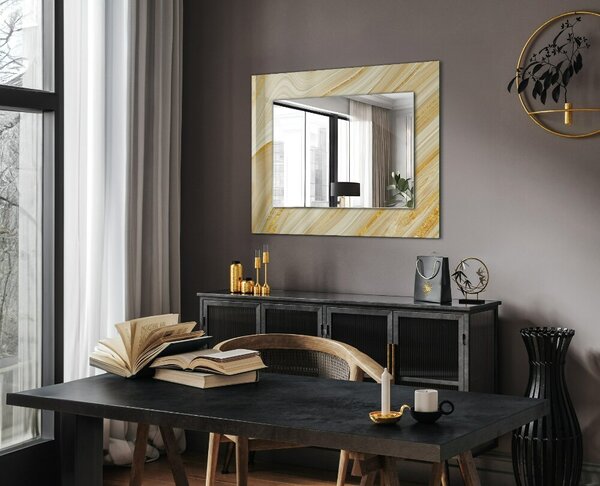 Oglindomat.ro Oglinda decor perete Oglinda decor perete Dungi abstracte galbene lpp-00053855