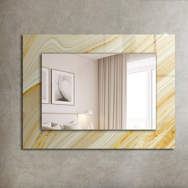 Oglindomat.ro Oglinda decor perete Oglinda decor perete Dungi abstracte galbene lpp-00053855