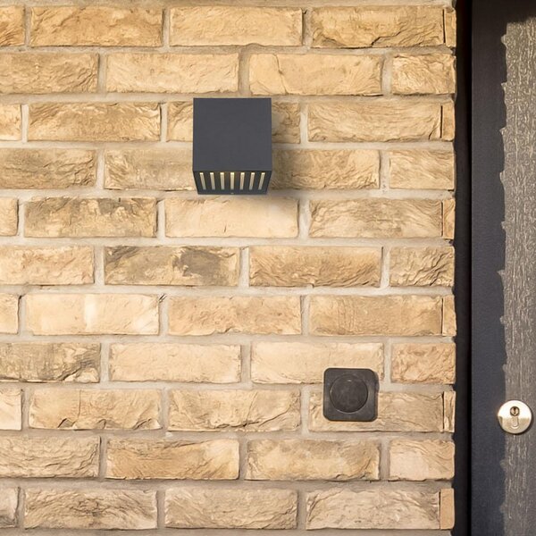 Globo Illi LED pentru exterior, antracit, lățime 10 cm, aluminiu, IP54, Negru, Aluminiu, Modern