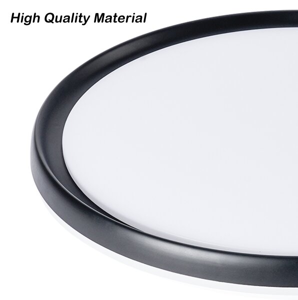Brilagi - Plafonieră LED dimabilă RIVO, 72W, 230V, 3000-6000K, negru, diam. 50 cm, cu telecomandă