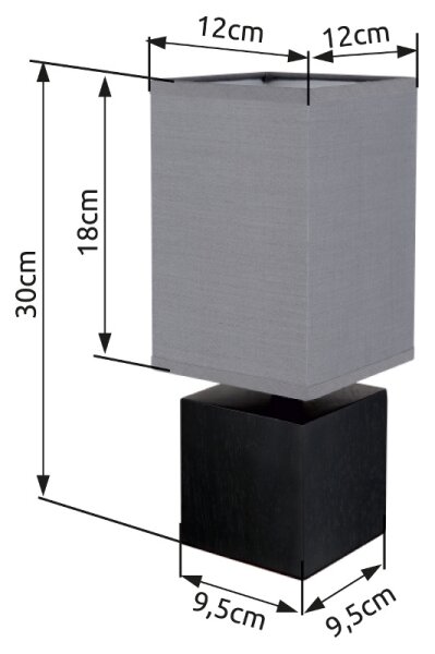 Globo 21628ALU - Lampă de masă VALENTINO, 1xE27/7W/230V, negru/antracit