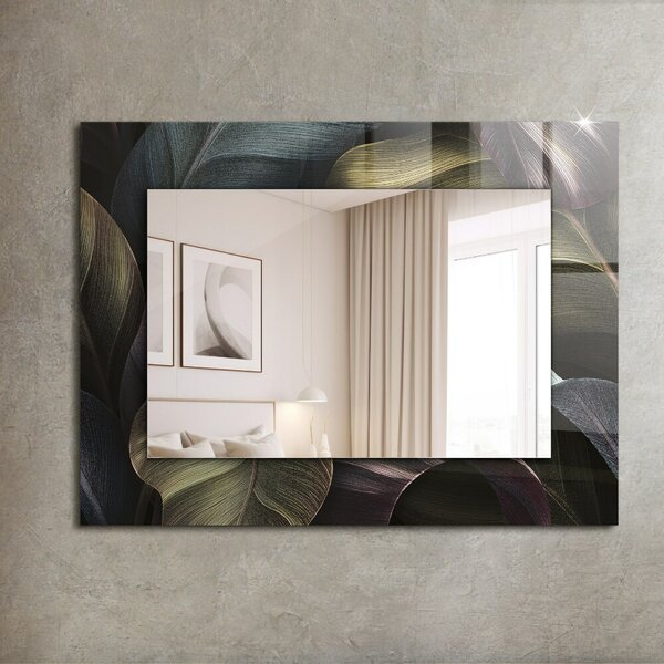 Oglindomat.ro Oglinda cu decor Oglinda cu decor Frunze de plante colorate lpp-00054019