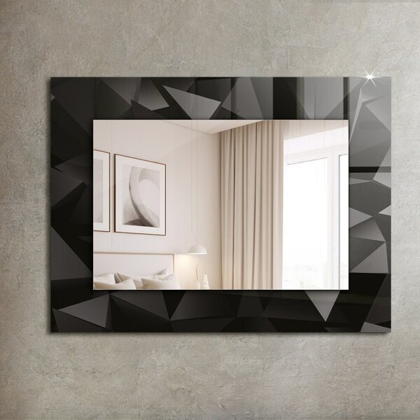 Oglindomat.ro Oglinda rama cu imprimeu Oglinda rama cu imprimeu Forme geometrice negre lpp-00054013