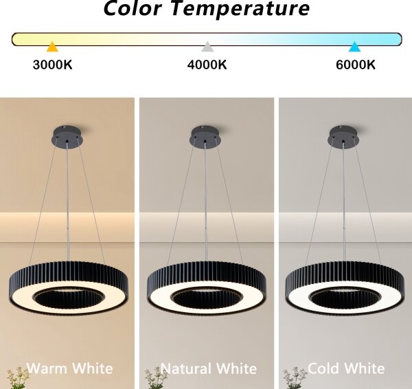 Brilagi - Lustru LED reglabil LUMIX LED/48W/230V 3000-6000K negru pr. 50 cm + telecomandă