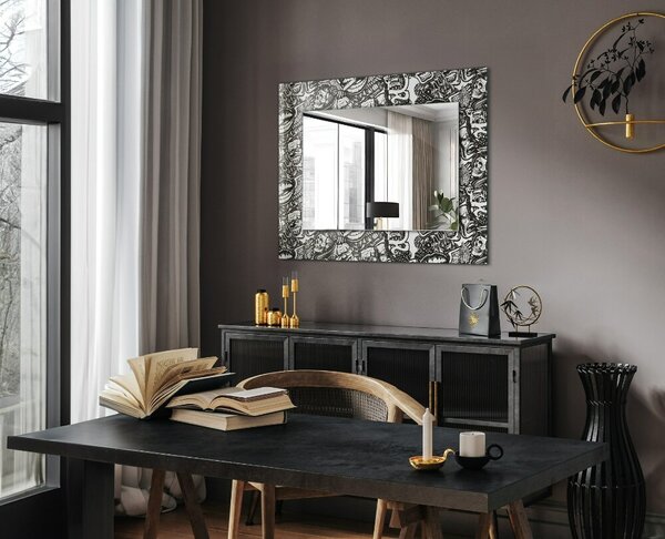 Oglindomat.ro Oglinda perete decorativa Oglinda perete decorativa Modele în alb și negru lpp-00054118