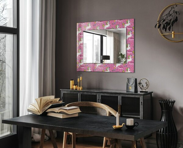 Oglindomat.ro Decor oglinda Decor oglinda Unicorni Inimi curcubeu lpp-00054068