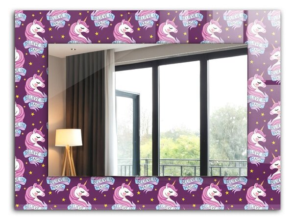 Oglindomat.ro Oglinda cu rama imprimata Oglinda cu rama imprimata Litere stea în formă de unicorn lpp-00054069