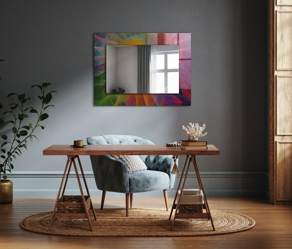 Oglindomat.ro Oglinda imprimata Oglinda imprimata Spirală abstractă colorată lpp-00072560
