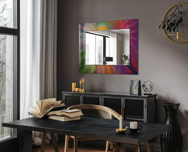 Oglindomat.ro Oglinda imprimata Oglinda imprimata Spirală abstractă colorată lpp-00072560