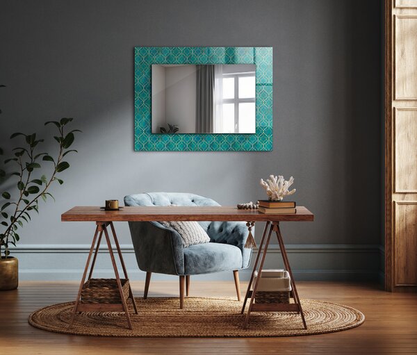 Oglindomat.ro Oglinda imprimata Oglinda imprimata Motiv geometric verde lpp-00072596