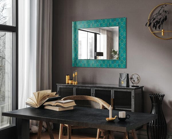 Oglindomat.ro Oglinda imprimata Oglinda imprimata Motiv geometric verde lpp-00072596