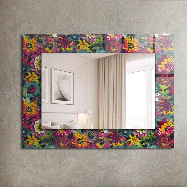 Oglindomat.ro Oglinda decor perete Oglinda decor perete Motiv floral colorat lpp-00072594