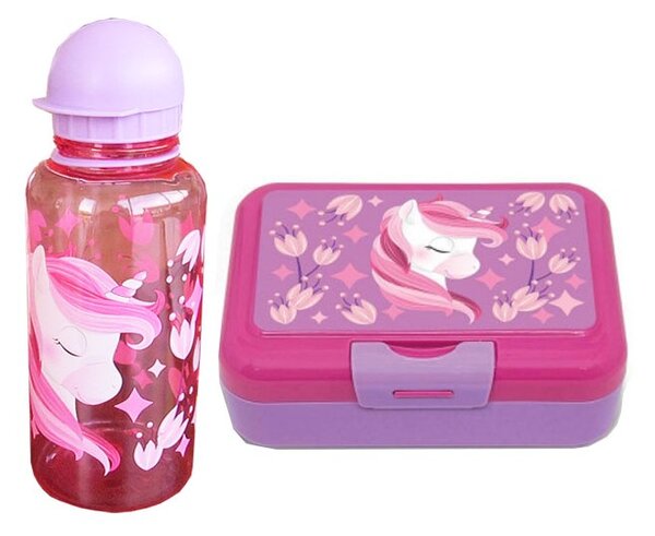 Set Sticla pentru apa si Cutie pentru sandwich, S-cool Unicorn, SC1594