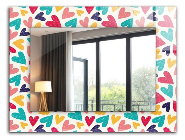 Oglindomat.ro Oglinda decor perete Oglinda decor perete Inimi colorate lpp-00072613
