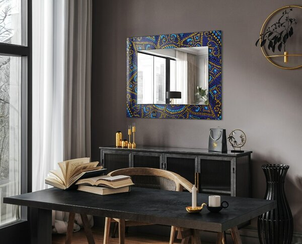 Oglindomat.ro Decoratiuni perete cu oglinda Decoratiuni perete cu oglinda Mandala cu puncte albastre lpp-00072601