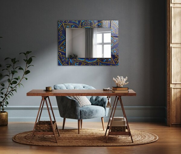 Oglindomat.ro Decoratiuni perete cu oglinda Decoratiuni perete cu oglinda Mandala cu puncte albastre lpp-00072601