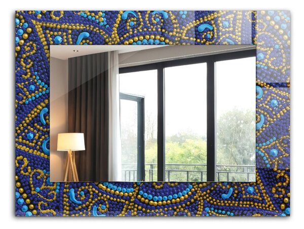Oglindomat.ro Decoratiuni perete cu oglinda Decoratiuni perete cu oglinda Mandala cu puncte albastre lpp-00072601
