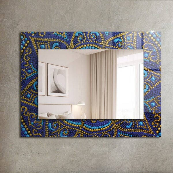 Oglindomat.ro Decoratiuni perete cu oglinda Decoratiuni perete cu oglinda Mandala cu puncte albastre lpp-00072601