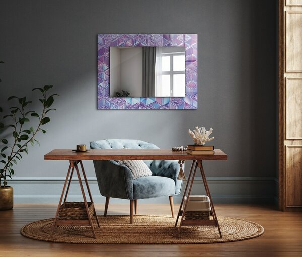 Oglindomat.ro Oglinda rama cu imprimeu Oglinda rama cu imprimeu Cuburi transparente colorate lpp-00072657
