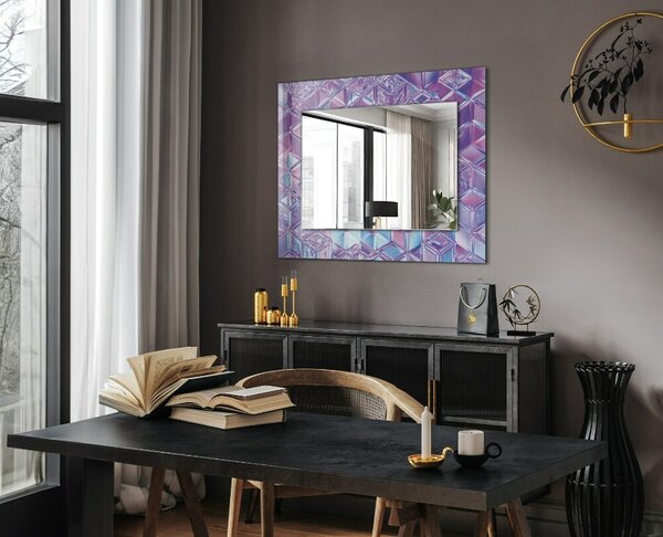 Oglindomat.ro Oglinda rama cu imprimeu Oglinda rama cu imprimeu Cuburi transparente colorate lpp-00072657