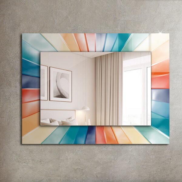 Oglindomat.ro Oglinda cu decor Oglinda cu decor Raze de lumină colorate lpp-00072658