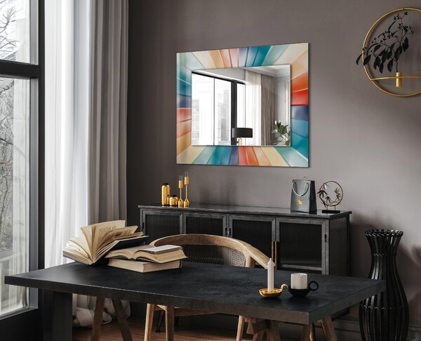 Oglindomat.ro Oglinda cu decor Oglinda cu decor Raze de lumină colorate lpp-00072658