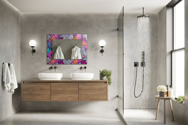 Oglindomat.ro Oglinda decor perete Oglinda decor perete Frunze tropicale colorate lpp-00277234