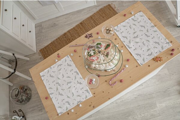 Suport pentru farfurii 2 buc. din material textil 35x45 cm cu model de Crăciun Delicate Green – Butter Kings