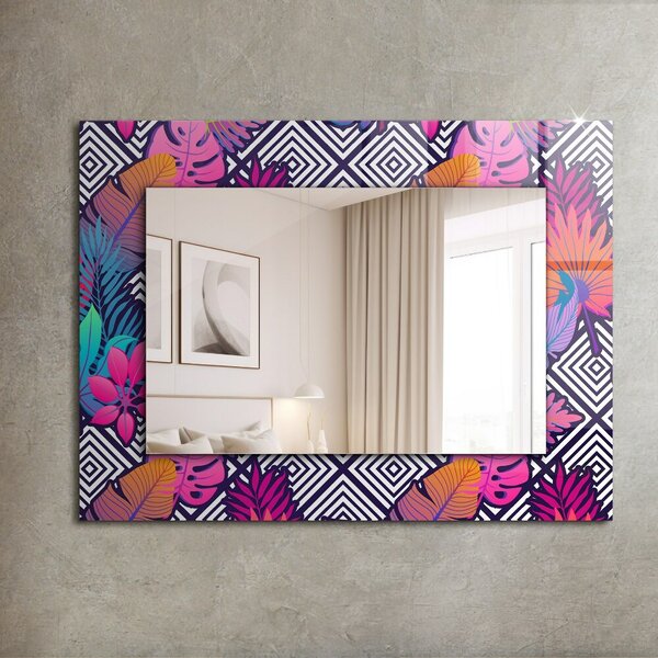 Oglindomat.ro Oglinda decor perete Oglinda decor perete Frunze tropicale colorate lpp-00277234