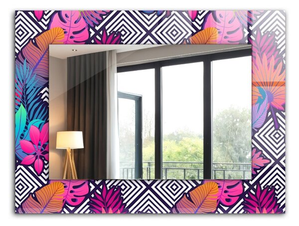 Oglindomat.ro Oglinda decor perete Oglinda decor perete Frunze tropicale colorate lpp-00277234