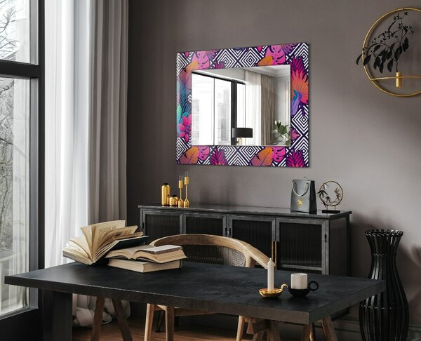 Oglindomat.ro Oglinda decor perete Oglinda decor perete Frunze tropicale colorate lpp-00277234