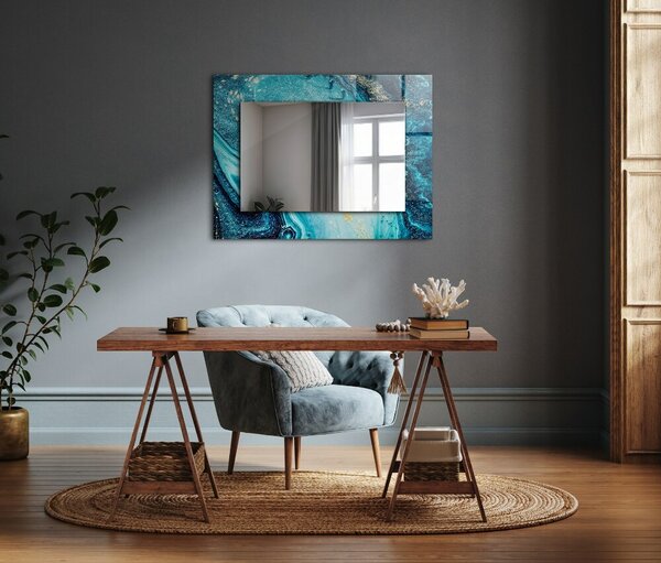 Oglindomat.ro Decor oglinda Decor oglinda Artă abstractă albastră lpp-00277242
