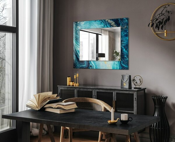 Oglindomat.ro Decor oglinda Decor oglinda Artă abstractă albastră lpp-00277242