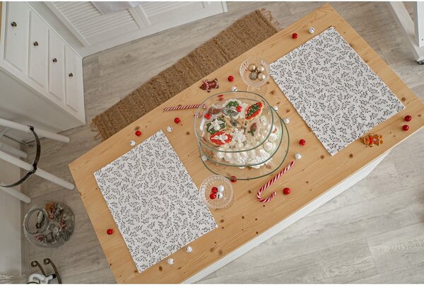 Suport pentru farfurii 2 buc. din material textil 35x45 cm cu model de Crăciun Mistletoe Kiss – Butter Kings