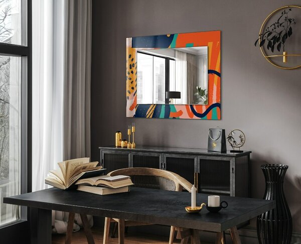 Oglindomat.ro Oglinda rama cu imprimeu Oglinda rama cu imprimeu Pictură abstractă în ulei lpp-00277247