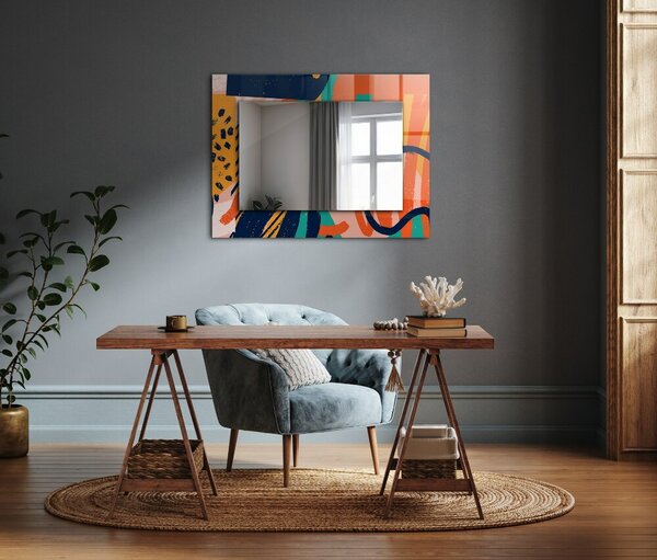 Oglindomat.ro Oglinda rama cu imprimeu Oglinda rama cu imprimeu Pictură abstractă în ulei lpp-00277247