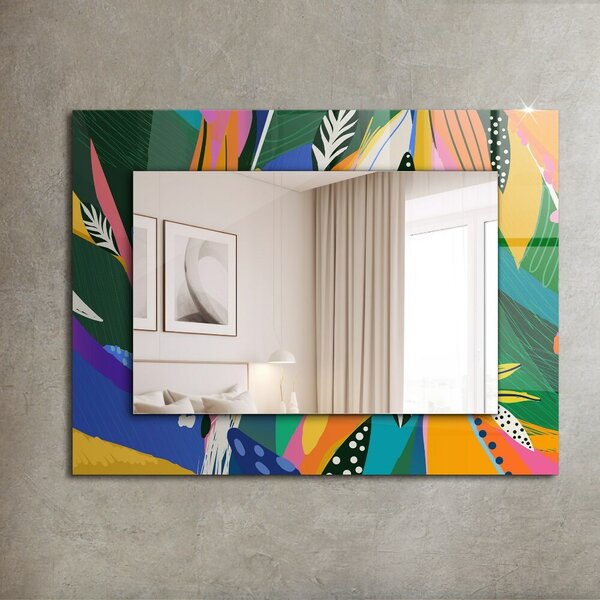 Oglindomat.ro Oglinda rama cu imprimeu Oglinda rama cu imprimeu Motiv abstract colorat lpp-00277260