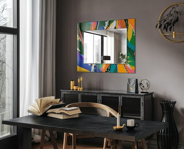 Oglindomat.ro Oglinda rama cu imprimeu Oglinda rama cu imprimeu Motiv abstract colorat lpp-00277260
