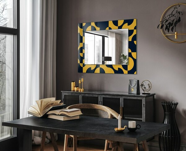 Oglindomat.ro Oglinda cu rama imprimata Oglinda cu rama imprimata Motiv geometric abstract lpp-00277267